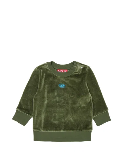 Diesel Babies' Logo-embroidered Sweatshirt In Green