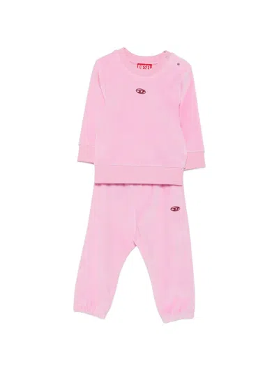 Diesel Babies' Logo-embroidered Tracksuit In Pink