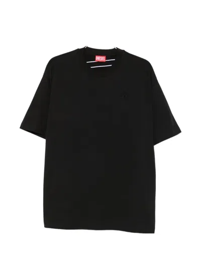 Diesel Logo-embroidered T-shirt In Black