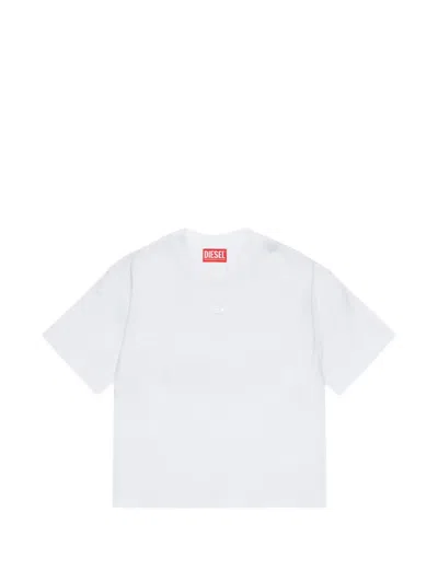 Diesel Kids' Logo-embroidered T-shirt In White