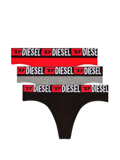 Diesel Logo-jacquard Briefs (set Of Three) In Multi