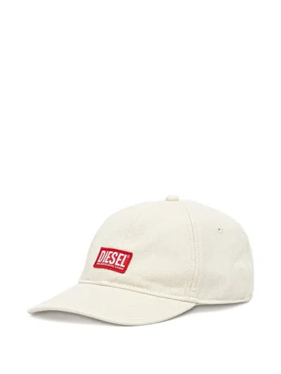 Diesel Logo-patch Baseball Cap In White