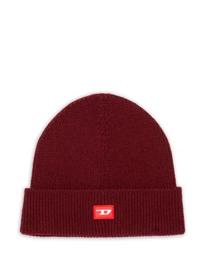 Diesel Kids' Logo-patch Beanie Hat In Brown