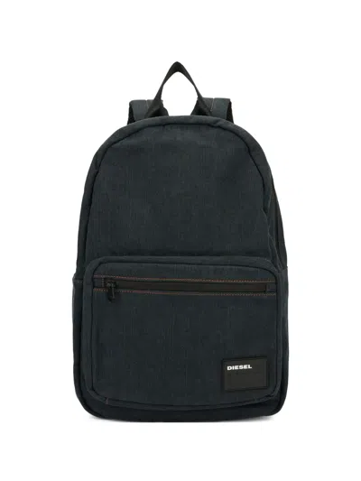 Diesel Logo-patch Denim Backpack In Pattern