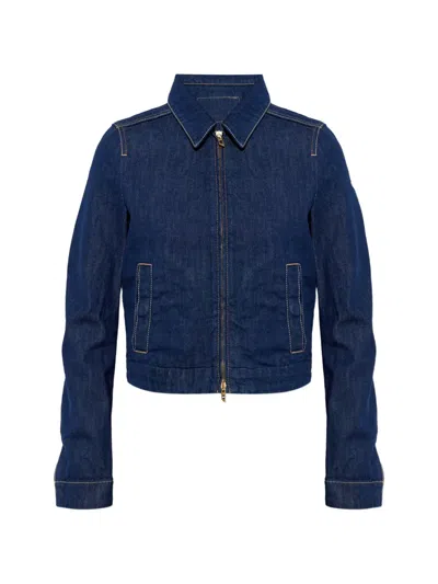 Diesel Logo-patch Denim Jacket In Blue
