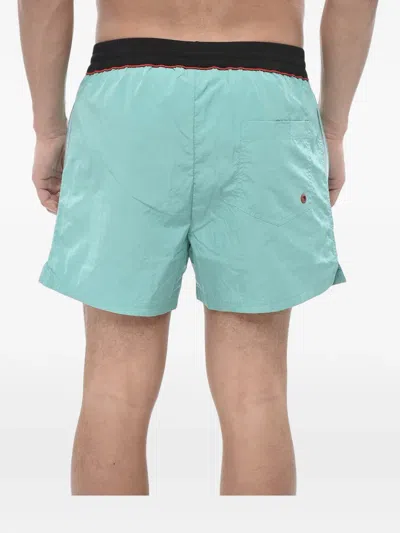 Diesel Logo-patch Drawstring Swim Shorts In Blue