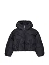 Diesel 로고 패치 후드 패딩 재킷 In Black