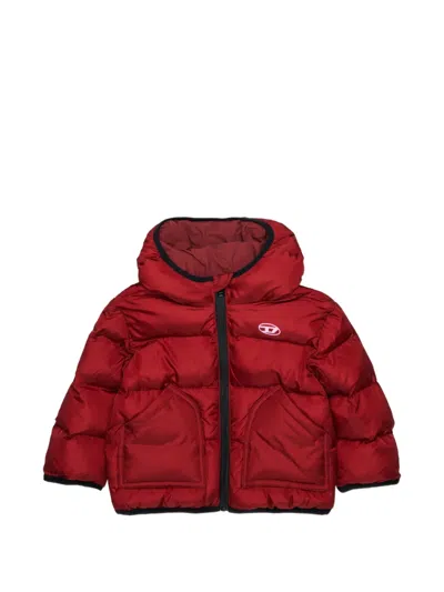 Diesel Babies' Logo-patch Padded Jacket In Red