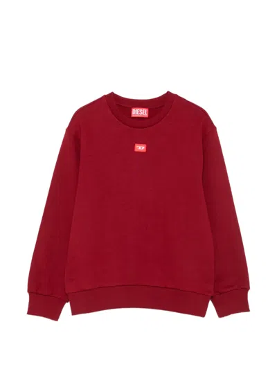 Diesel Kids' Logo-patch Sweater In Red