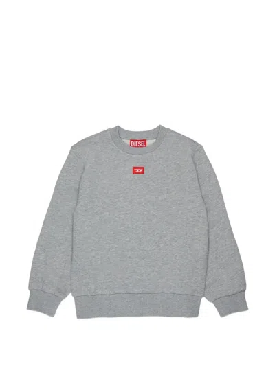 Diesel Kids' Crewneck Sweatshirt With Logo In Silver
