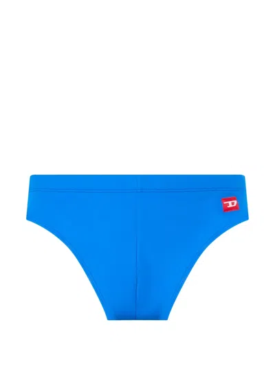 Diesel Logo-patch Swim Briefs In Blue
