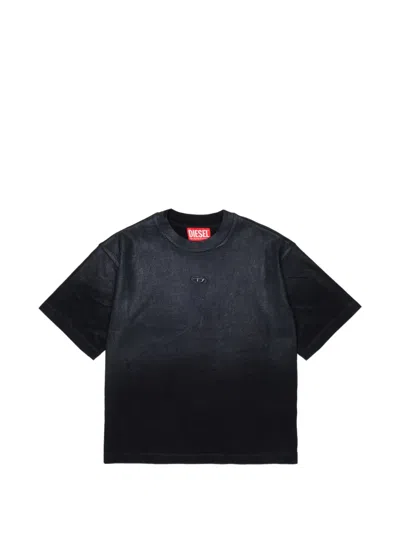 Diesel Kids' 로고 패치 티셔츠 In Black