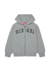 Diesel 로고 패치 후드 집업 In Gray