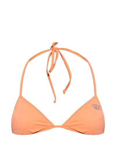 Diesel Kate-d-core Logo-plaque Bikini Top In Orange