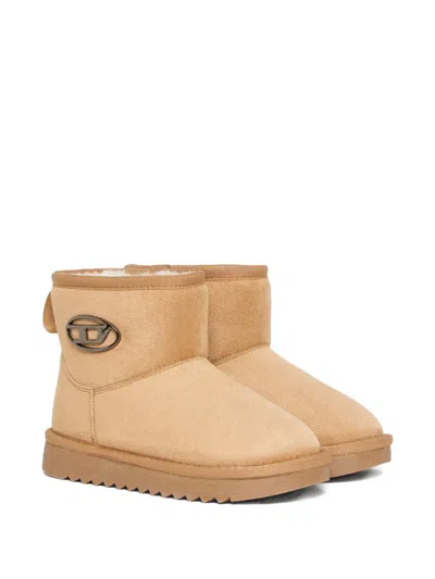 Diesel Kids' Logo-plaque Boots In Transparent