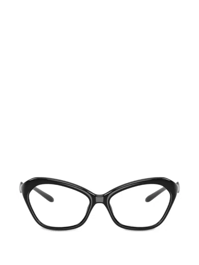 Diesel Logo-plaque Cat-eye Glasses In Black
