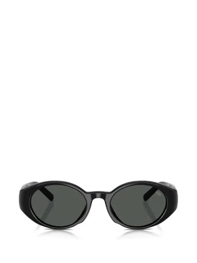 Diesel Logo-plaque Oval-frame Sunglasses In Black