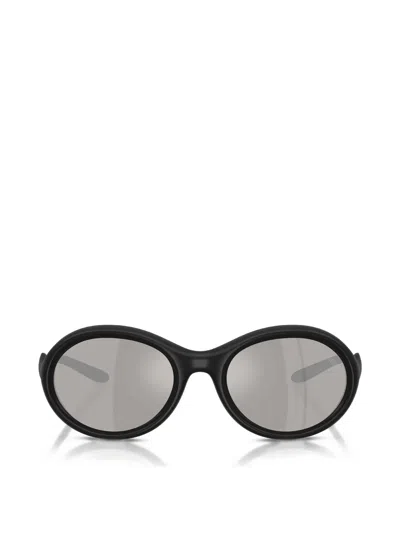 Diesel Logo-plaque Round-frame Sunglasses In Black