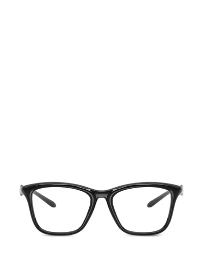 Diesel Logo-plaque Square-frame Glasses In Black