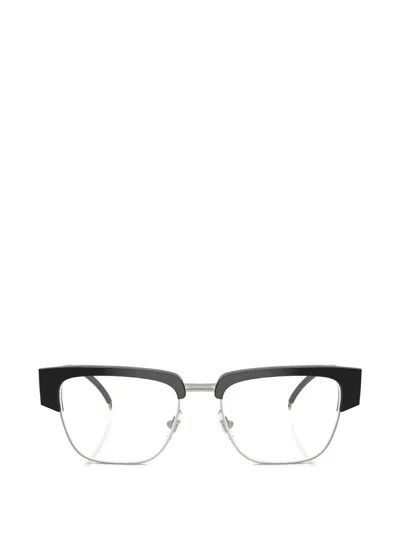 Diesel Logo-plaque Square-frame Glasses In Black