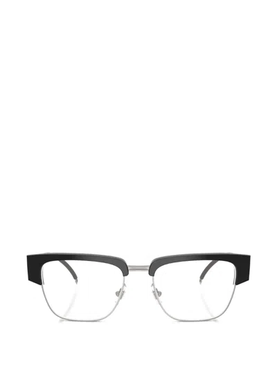 Diesel Logo-plaque Square-frame Glasses In Black