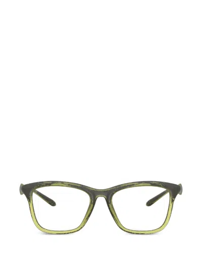 Diesel Logo-plaque Square-frame Glasses In Green