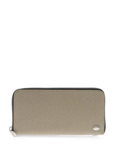 Diesel Logo-plaque Zip-around Wallet In Brown