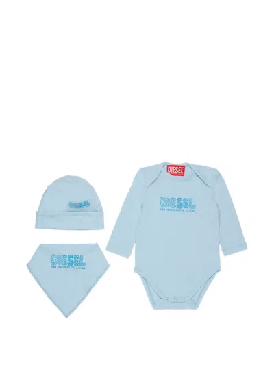 Diesel Logo-print Babygrow Set (set Of Three) In White