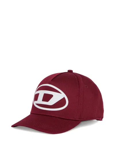 Diesel Kids' Logo-print Baseball Cap In Burgundy