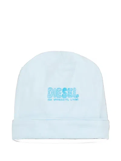 Diesel Babies' Logo-print Beanie Hat In Blue