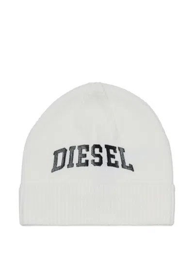 Diesel Kids' Logo-print Beanie Hat In Gray
