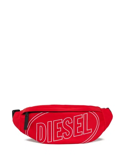 Diesel Kids' Logo-print Belt Bag In Red