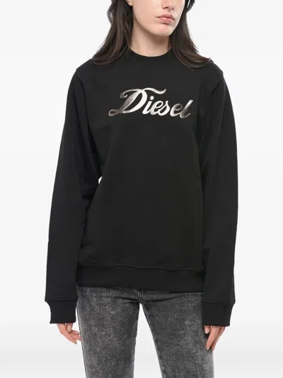 Diesel Logo-print Brushed Sweatshirt In Black