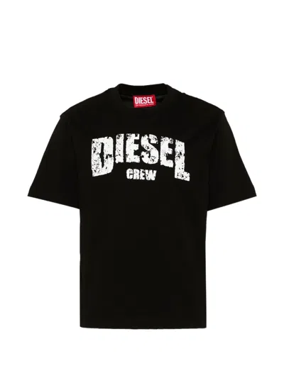 Diesel Kids' Logo-print Cotton T-shirt In Black
