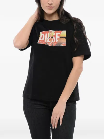 Diesel Logo-print Cotton T-shirt In Black