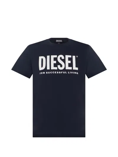 Diesel Logo-print Cotton T-shirt In Blue
