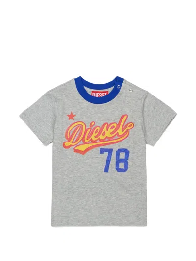 Diesel Babies' Logo-print Cotton T-shirt In Gray