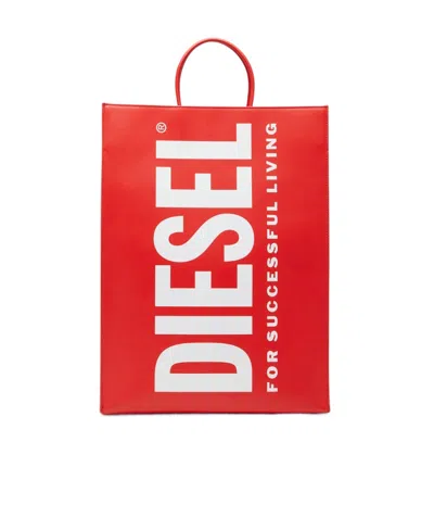 Diesel Logo-print Detail Tote Bag In Blue