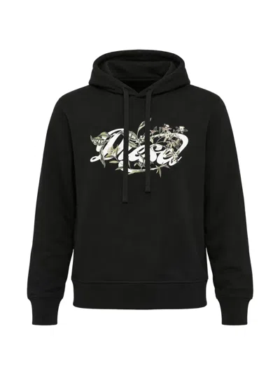 Diesel Logo-print Drawstring Hoodie In Black