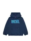 Diesel 로고 프린트 후디 In Blue