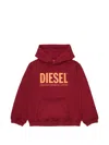 Diesel 로고 프린트 후디 In Brown