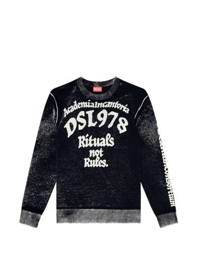 Diesel Treated Cotton Jumper With Slogan In Multi