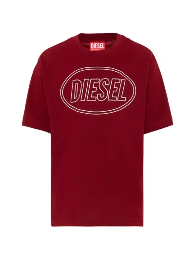 Diesel Kids' Logo-print Short-sleeve T-shirt In Red