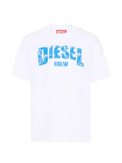 Diesel Kids' Logo-print Short-sleeve T-shirt In White