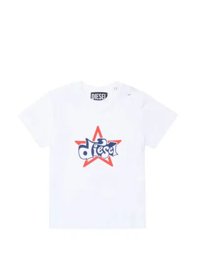 Diesel Babies' Logo-print Short-sleeve T-shirt In White