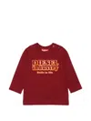 Diesel Logo-print Shoulder-button T-shirt In Red