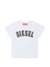 Diesel Logo-print Shoulder-button T-shirt In White