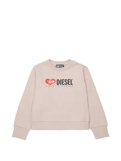 Diesel Kids' Logo-print Sweater In Neutral