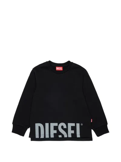 Diesel Kids' Logo-print Sweatshirt In Black