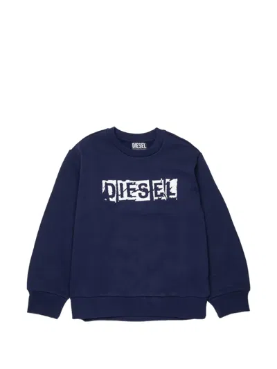 Diesel Crew-neck Sweatshirt With Logo In Blue